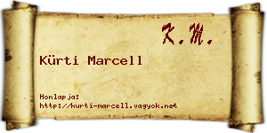 Kürti Marcell névjegykártya
